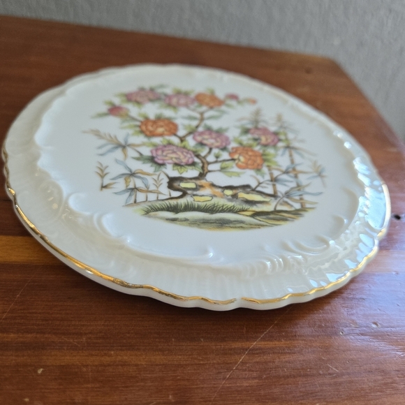 Floral Ceramic Tea Pot Stand Coaster / Hot Pad Vintage - Picture 2 of 4